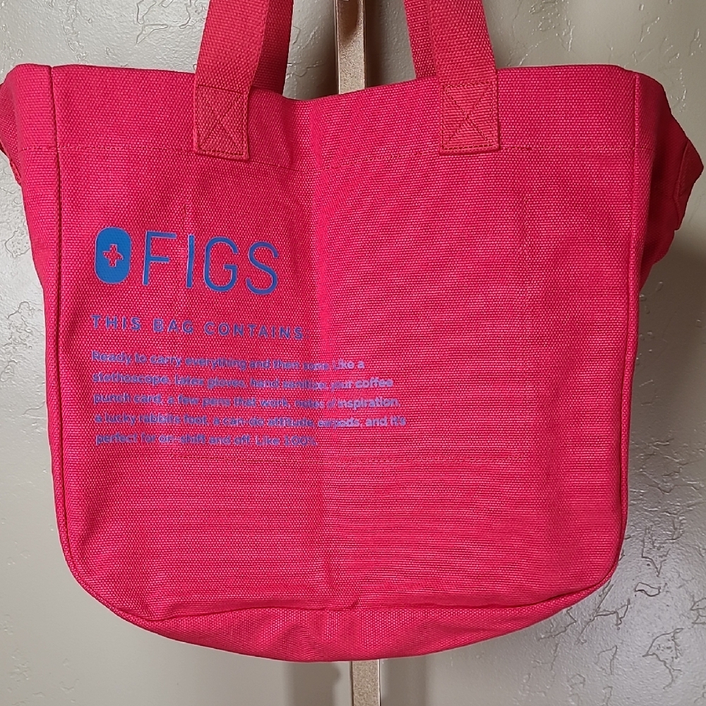 Figs Vibrant Pop Red Canvas Tote Medical Nursing Large Bag‎ 100% Cotton